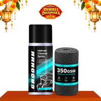 Groommm Helmet Cleaner Foam Based 150 ML + 350 GSM CLOTH