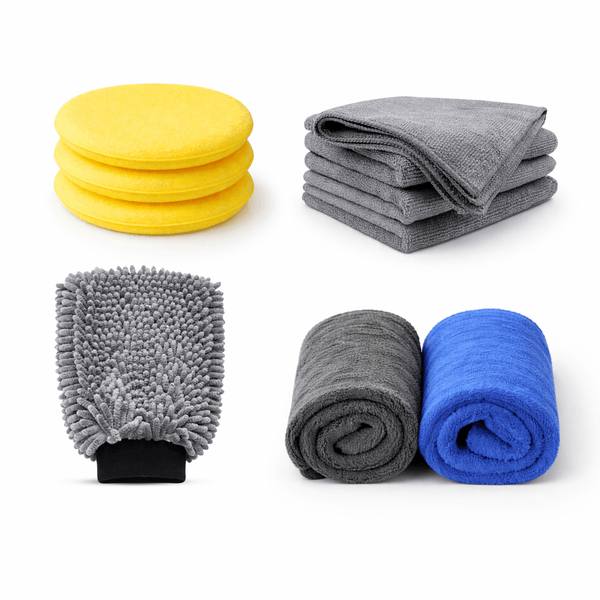Groommm Applicator Pads + Hand Mitt + 350 GSM CLOTH + 600 GSM CLOTH