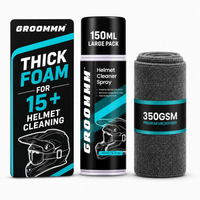 Groommm Helmet Cleaner Foam Based 150 ML + 350 GSM CLOTH