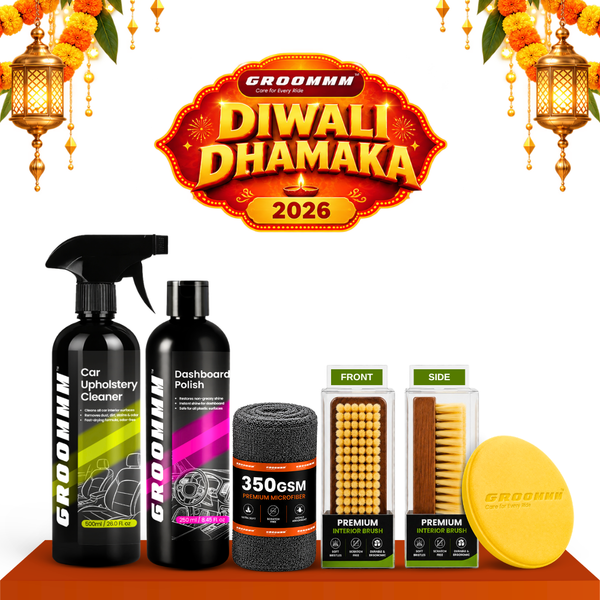 GROOMMM Interior Care Kit | 4 Products in 1 for Complete Car Interior Cleaning & Maintenance at Home | 250 ML + 500 ML