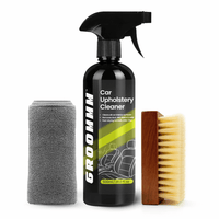 Groommm Car Upholstery Cleaner 500ml with Brush & 350 GSM Microfiber Cloth