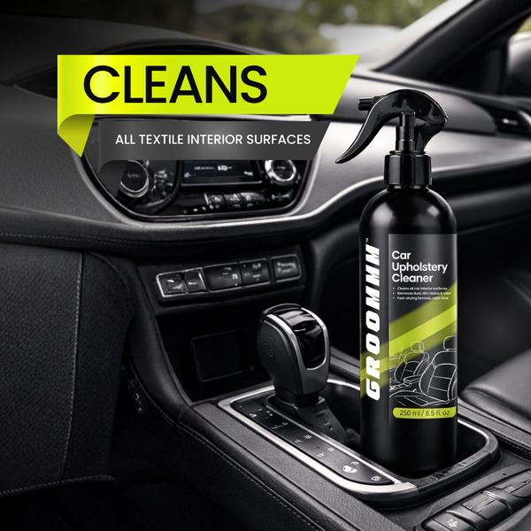 Groommm  Car Upholstery Cleaner 250 ML with Brush & 350 GSM Microfiber Cloth