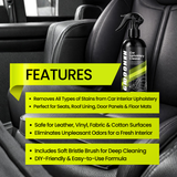 Groommm  Car Upholstery Cleaner 250 ML with Brush & 350 GSM Microfiber Cloth