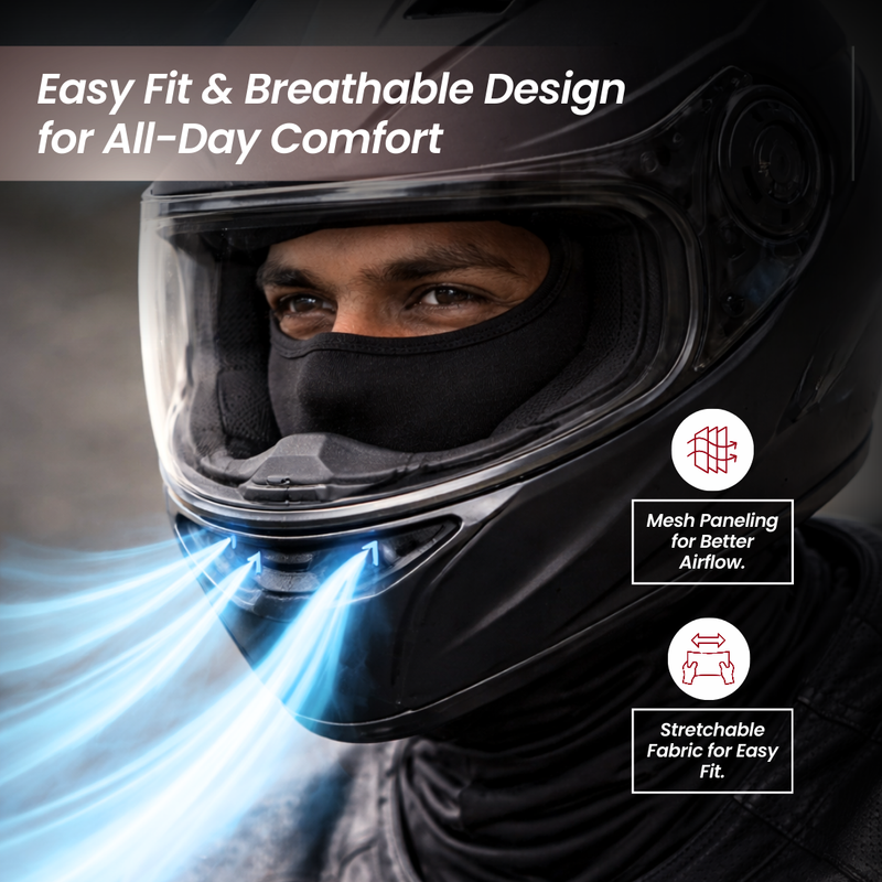 Groommm Bike Face Mask | Dust Pollution & UV Protection for Riders