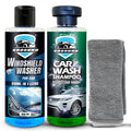 Groommm Car Shampoo 250ml + Windshield Washer 250ml – Complete Car Cleaning & Glass Care