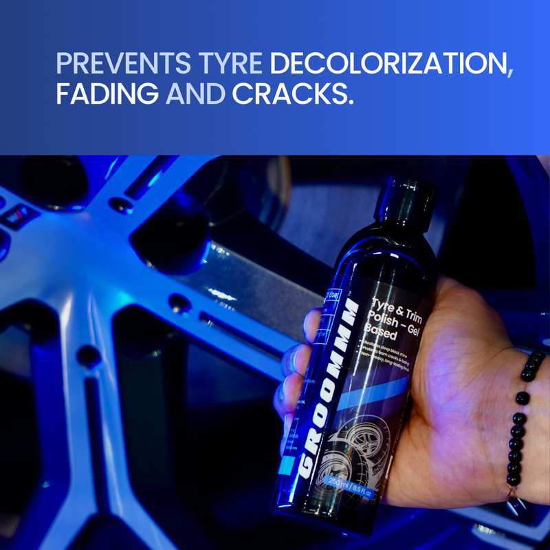 Groommm Tyre & Trim Polish 250 ML | Restore Tyres & Trim at Home
