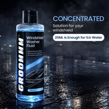 GROOMMM Full Exterior Cleaning & Maintenance Kit | Exterior Body Polish 250 ML + Windshield Washer Fluid 250 ML + Eco Foam Shampoo 250 ML + Tyre Polish 250 ML + Applicator Pad + 350 GSM Microfiber Cloth