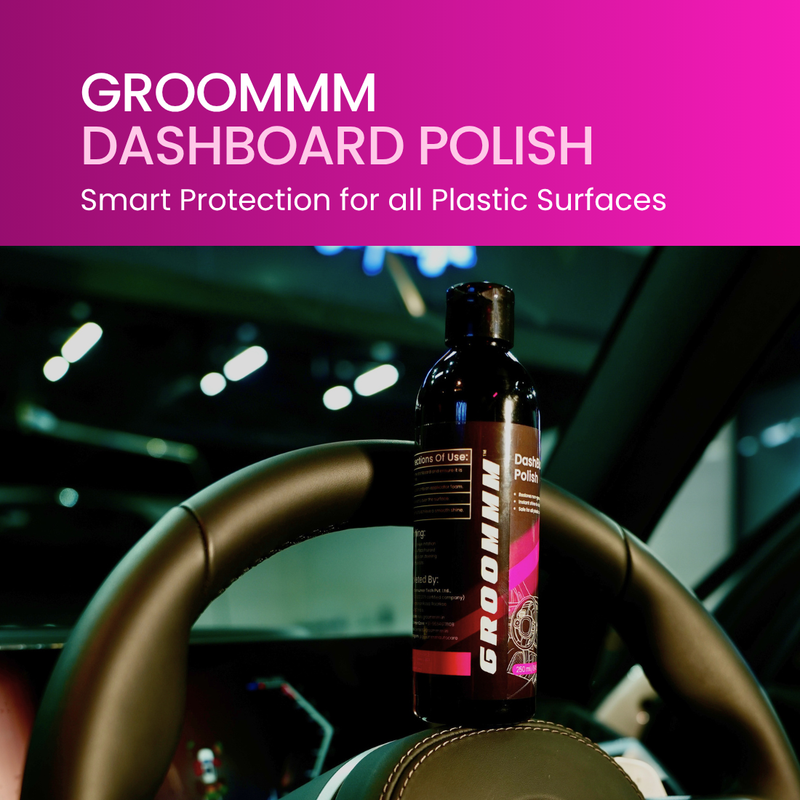 GROOMMM DASHBOARD  POLISH 250ML  + APPLICATOR PAD  + 350GSM CLOTH