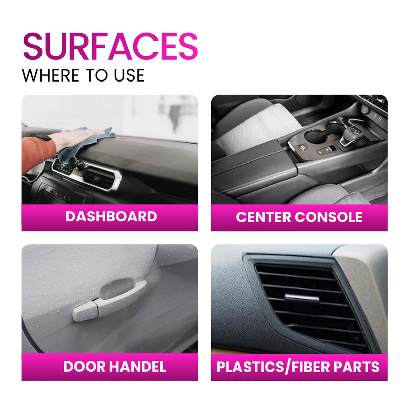 GROOMMM DASHBOARD  POLISH 250ML  + APPLICATOR PAD  + 350GSM CLOTH