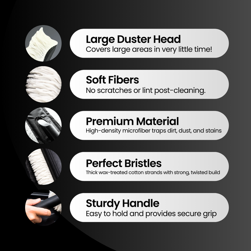 Groommm Car Duster - G | Wax Infused for Scratch Free Dust Removal