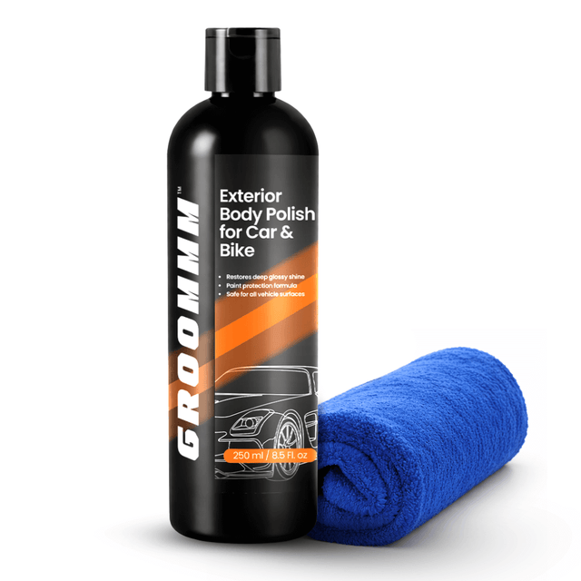 Groommm Exterior Body Polish 250ML  + 600GSM  MICROFIBER CLOTH