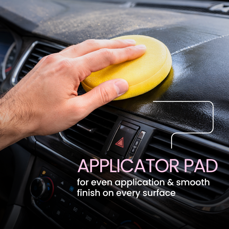 GROOMMM DASHBOARD  POLISH 250ML  + APPLICATOR PAD  + 350GSM CLOTH