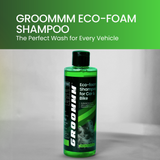 GROOMMM Full Exterior Cleaning & Maintenance Kit | Exterior Body Polish 250 ML + Windshield Washer Fluid 250 ML + Eco Foam Shampoo 250 ML + Tyre Polish 250 ML + Applicator Pad + 350 GSM Microfiber Cloth