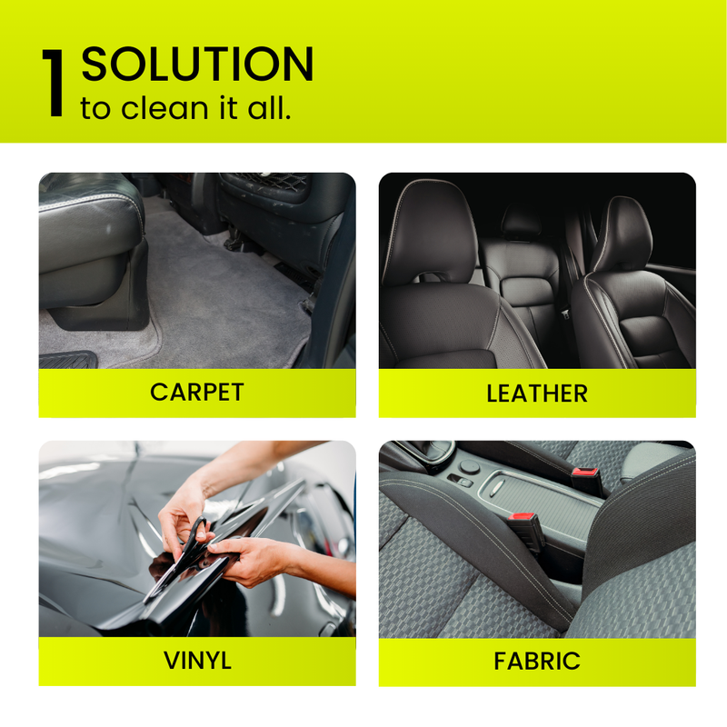 Groommm Car Upholstery Cleaner 500ml with Brush & 350 GSM Microfiber Cloth