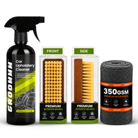 Groommm Car Upholstery Cleaner 500ml with Brush & 350 GSM Microfiber Cloth