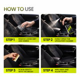 Groommm  Car Upholstery Cleaner 250 ML with Brush & 350 GSM Microfiber Cloth
